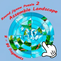 Round jigsaw Puzzle 2 - Assemble Landscape